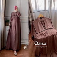 Qaisa Dress Gamis Rayon Twill Nabtik Terbaru 2025 Wanita Muslimah