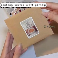 Kraft Paper Packaging Square Food Bag 12x12cm