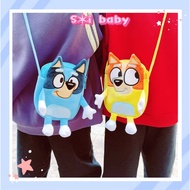 🎀SI★Baby🎀New Bluey Children's Crossbody Bag Plush Shoulder Bag Blue Puppy Doll Shoulder Bag