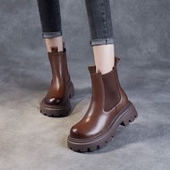 Chelsea Boots Martin Boots Short Boots British Women Thick Sole