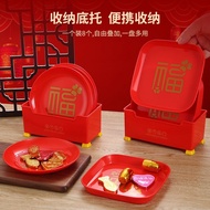 "FU" 8in1 Chinese New Year Prayer Plate / 8in1 Chinese New Year Fruit & Candy Plate