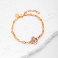 Hyl Jewelry 644B Gelang Titanium Wanita  Bangle Bracelet Four Leaf Clover Terbaru Anti Karat Dan Ker