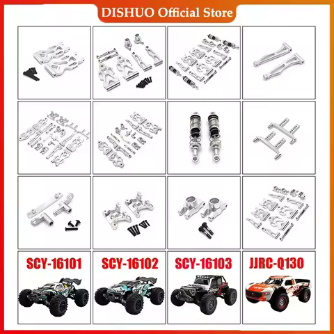 SCY 16101 16102 16103 16201 16101 Pro JJRC Q130 RC Car 1:16 Silver Upgraded Metal Spare Parts Model 