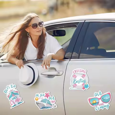 Cruise Door Decorations Magnetic - 4PCS It’s A Girls Trip Magnets, Girl Ship Car Cabin Refrigerator 
