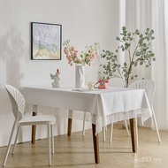 Tablecloth Fabric KI9S Coffee Table Rectangular Tablecloth Lace Waterproof Solid Color ins Style Oil
