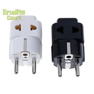 [EruditeCourtS] 1 to 2 Splitter Germany France 5mm plug to universal UK/US/EU/AU 2/ 3 pin socket [NE