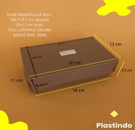 Kraft Rice Box L isi 10 pcs | Kotak Nasi Kraft Food Grade | Lunch Box L Black | Brown Kraft Lunch Bo