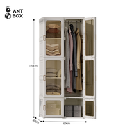 ANTBOX [พร้อมส่ง!! ] ตู้เสื้อผ้า 10 ช่อง 1 แขวน 590L ประตูใสโปร่งแสงมองเห็นด้านในได้ สไตล์โมเดิร์น เ