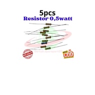 5pcs 0.5w resistors of various values 1ohm~470k ohm