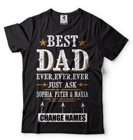 Customizable Father's Day T-shirt Best Dad ever Custom Kids Name Shirt Mens T-shirt Gift for Dad CHA
