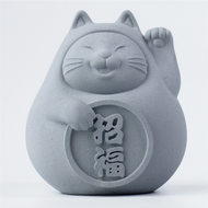 【泥研製所】清水灰 胖胖招福貓(大)
