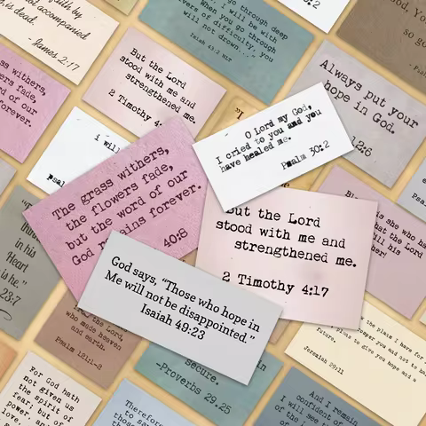 60PCS Christian Bible Verse Says Vintage Stickers PVC Waterproof Diary Book Phone Laptop Bicycle Sti