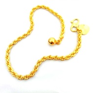 14cm To 18cm Pintal Design 916 Emas Korea Pure 24K Gold Plated Bracelet