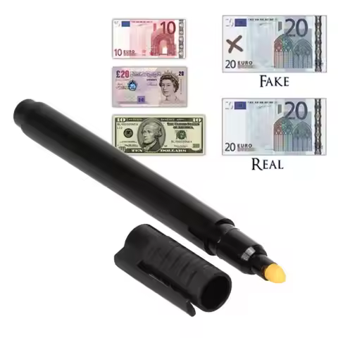Counterfeit Detector Pen For Fake Dollar Bill Currency Check, Quick Banknote Authentication Marker W
