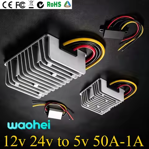12V 24V to 5V 50A-1A Step Down Voltage Converter Voltage Reducer DC Converter Regulator 12 Volt to 5