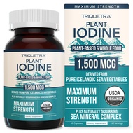 Organic Iodine Supplement – 1,500 mcg Iodine, Max Strength - from Sea Vegetable Complex, Whole Food