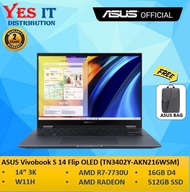 ASUS Vivobook S 14 Flip OLED TN3402Y-AKN216WSM 14" (AMD Ryzen™ 7 7730U 16GB 512GB SSD AMD Radeon™ Gr