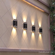 Solar Wall Washer Lights, Up & Down Outdoor Lighting, IP65 Waterproof Garden Fence Lamps, Auto On/Of