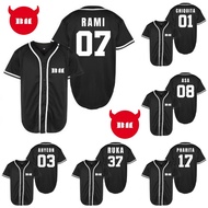 Kpop baseball Jersey baby monster ruka rami chiquita ahyeon korea korean asa rora pharita black baby