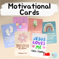 PartyMonkey Christian Card for Children Round Edge Motivational Bible Verses Post Card Sunday Holy