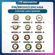 PIN/BROSS/LENCANA Custom OWN LOGO, Brass Material - Most Complete Hijab Pin Tudung Brooch