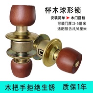 Pemegang Pintu Kayu Beech Tombol Pintu Tombol Pintu Bilik Kunci Bola Bulat Kunci Pintu Bilik Tidur B