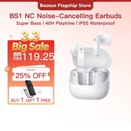 【Free Powerbank】Baseus Bass BS1 NC Noise-Cancelling Earbuds Hi-Res 6-Mic ENC Clear Call Bluetooth 6.