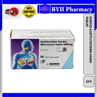 SANDOZ ACETYLCYSTEINE 600MG EFFERVESCENT TAB 20S/BOX