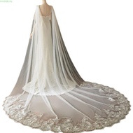 3*3M Cathedral Wedding Cape Veil Sequined Lace Shawl Bridal Shoulder Veils Tulle Long Cape Cloak Wed