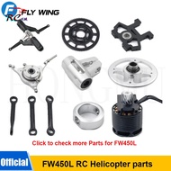 Flywing FW450L V3 Helicopter Spare parts Main gear Main Rotor Housing Control  Arm Set Main shaft Fe