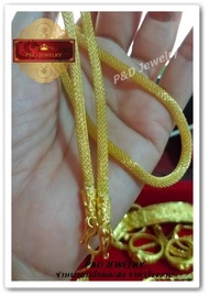 สร้อยคอชุบทองแท้ 24 K ลายทอเส้่นใย นน. 2 บาท. ความยาว 20 นิ้ว และ 24 นิ้ว