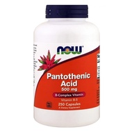 Now Foods, Vegetarian Pantothenic Acid, 500 mg, 250 Caps, 100% Vegetaria, B5  ✅Made in USA✅