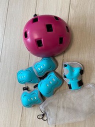 迪卡儂小童頭盔細碼Decathlon pink helmet S + 其他牌子護膝護踭