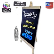 A2 (77cm*40cm) Big Table Menu Wood ChalkBoard Blackboard Papan Hitam Pub (Frame : Neutral Wood)