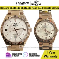 [Klang Longmen] Roscani Paris BL448449 BL447449 Sapphire Crystal Rose Gold Couple Watch Jam Couple 情侣手表