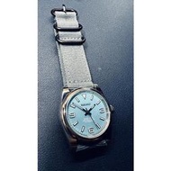 ※Seiko Mod 精工 粉藍面 日誌 探一 自動上鍊 藍寶石玻璃  機械錶