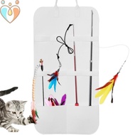 Cat Wand Toy Hanging Organizer Felt Hanging Cat Teaser Wand Storage Bag Space Saving Cat Teaser Wand