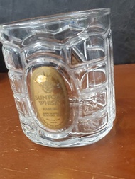 二手 SUNTORY WHISKY 三得利威士忌杯,OBJ [角瓶 KAKUBIN] 威士忌酒杯(日本製)收藏玻璃杯