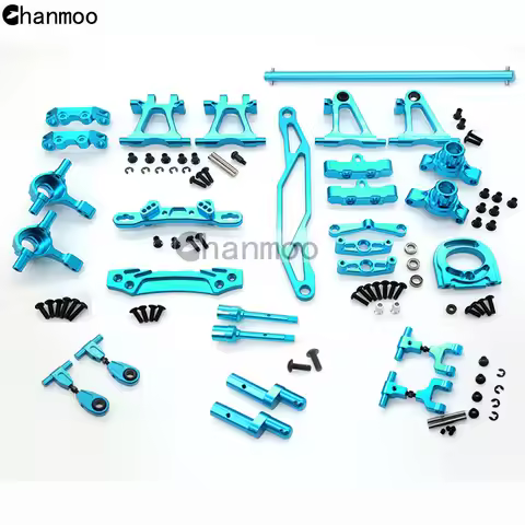 TT-02 Modification Accessory Kit Metal Swing Arm Steering Cup CVD Bumper Motor Base for 1/10 RC Car 
