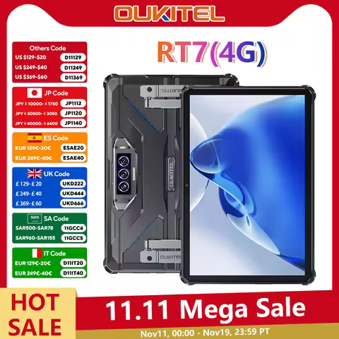 Oukitel RT7 TITAN 4G Rugged Tablet 10.1" FHD+ 32000mAh 8GB+256GB Android 13 Tablet MT8788 32MP+48MP 