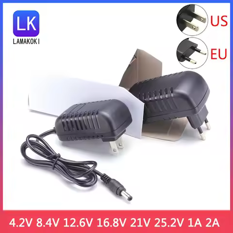 18650 Rechargeable Lithium Battery Charger DC 5.5mm * 2.1mm Portable Charger 4.2V 8.4V 12.6V 16.8V 2