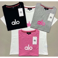 alo yoga Women’s Yoga Tee Short Sleeve Round Neck Logo T-Shirt
