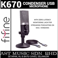 FIFINE K670 CONDENSER USB MICROPHONE WITH ZERO-LATENCY MONITORING JACK FOR STREAMING PODCASTING ON MAC / WINDOWS