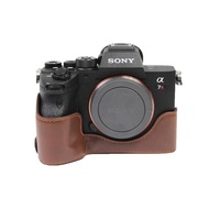 PU Leather Camera case For Sony A7R4 A7R IV A7R Mark IV Half Body Protective Body Cover Case Skin Ca