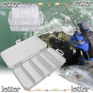 LETTER Fishing Lure Tackle Box, Transparent 5 Compartment Fishhook Box, Outdoor Plastic Bait Hook Bo