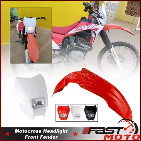 Enduro MX Dual Sport Plastic Fairing Kit Front Headlight Fender Mudguard for Honda CRF150F CRF230F C