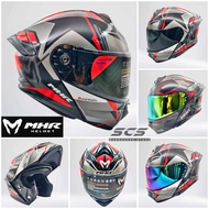Helmet MHR GTZ Full Face Flip Up Double Visor FU935 Helmet FF935 M L XL Visor Smoke Racing Design Gr