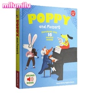 Milu Poppy และ Mozart พร้อมเสียงดนตรีหนังสือเสียงหนังสือภาษาอังกฤษต้นฉบับปกแข็ง