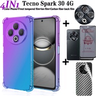 4 trong 1 cho TECNO Spark 30 4G /Spark 30c/Spark 30 Pro màu vỏ điện thoại + gốm mềm mờ riêng tư kính
