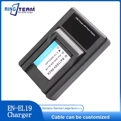 Type-C EN-EL19 LED Display Single Charger for Safe Charging of Nikon Coolpix S4300 S5300 S6300 S7000